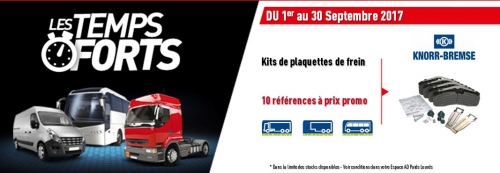 Promotion OP Temps Forts Plaquettes Knorr Bremse du 01/09/2017 au 30/09/2017