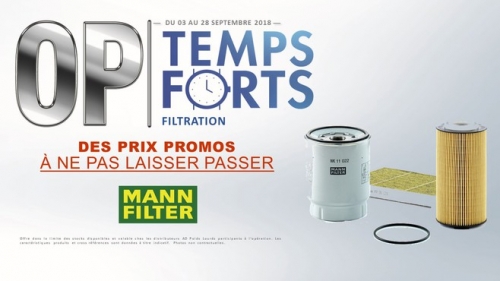 Promotion OP Temps Forts - Filtration MANN FILTER du 03/09/2018 au 28/09/2018