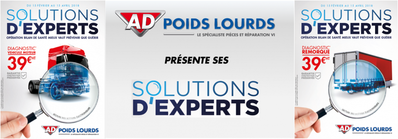 Actualité  «AD Poids Lourds présente ses Solutions d'Experts »  du 02/03/2018 au 01/05/2018 