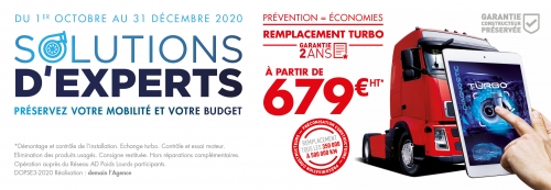 Promotion Solutions d'Experts #3 - Remplacement Turbo du 01/10/2020 au 31/12/2020