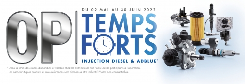 Promotion  OP TEMPS FORTS INJECTION DIESEL & ADBLUE  du 02/05/2022 au 30/06/2022 